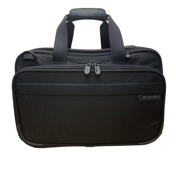 Briggs & Riley Men’s Black Nylon Expandable Crossbody Strap Travel Briefcase - Picture 1 of 16